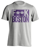 Fuck Boston - Boston Haters Shirt - Purple and Gold - Box Design - Beef Shirts