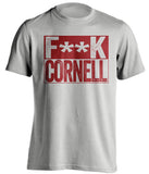 fuck cornell censored grey shirt harvard crimson fans