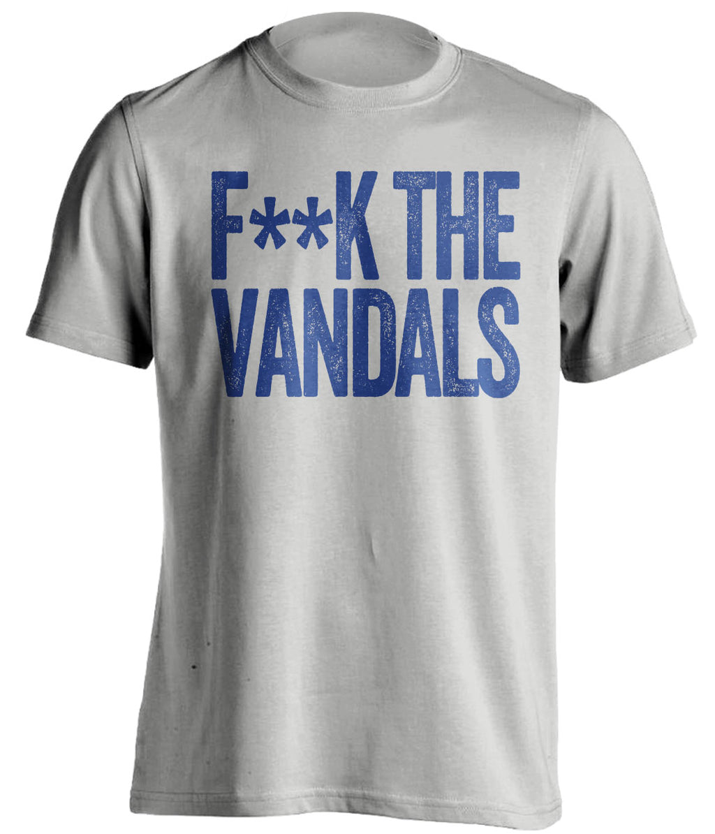 fuck idaho vandals boise state broncos grey tshirt censored