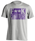 Fuck Pittsburgh - Pittsburgh Haters Shirt - Purple and Gold - Box Design - Beef Shirts