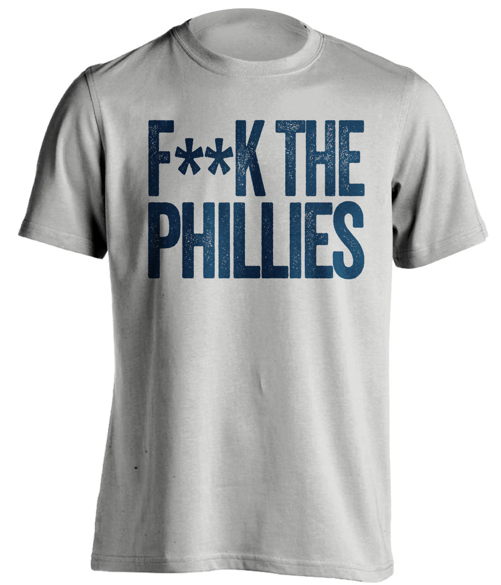 fuck the phillies atlanta braves grey tshirt censored