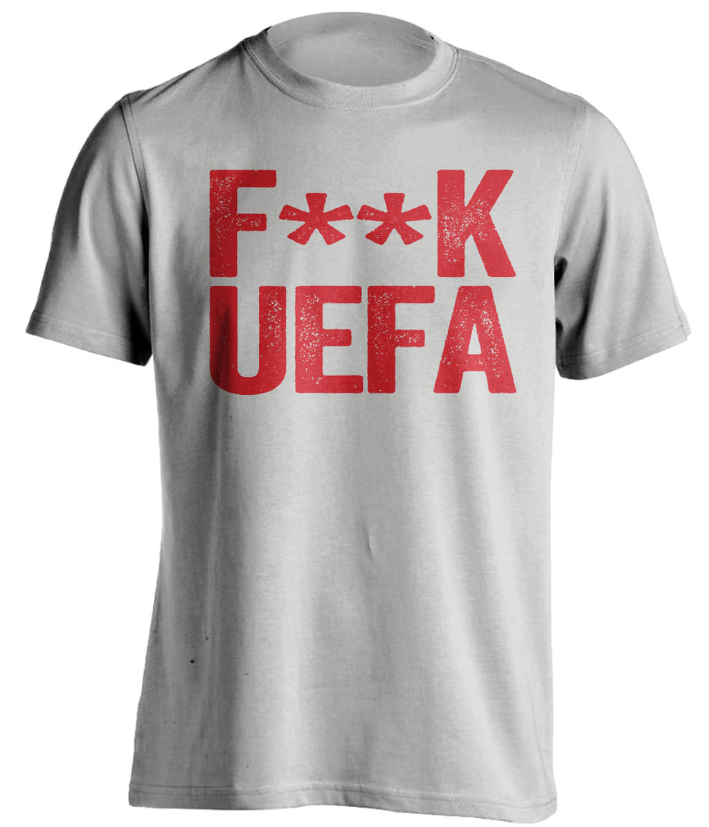 fuck uefa ucl liverpool lfc fan grey tshirt censored