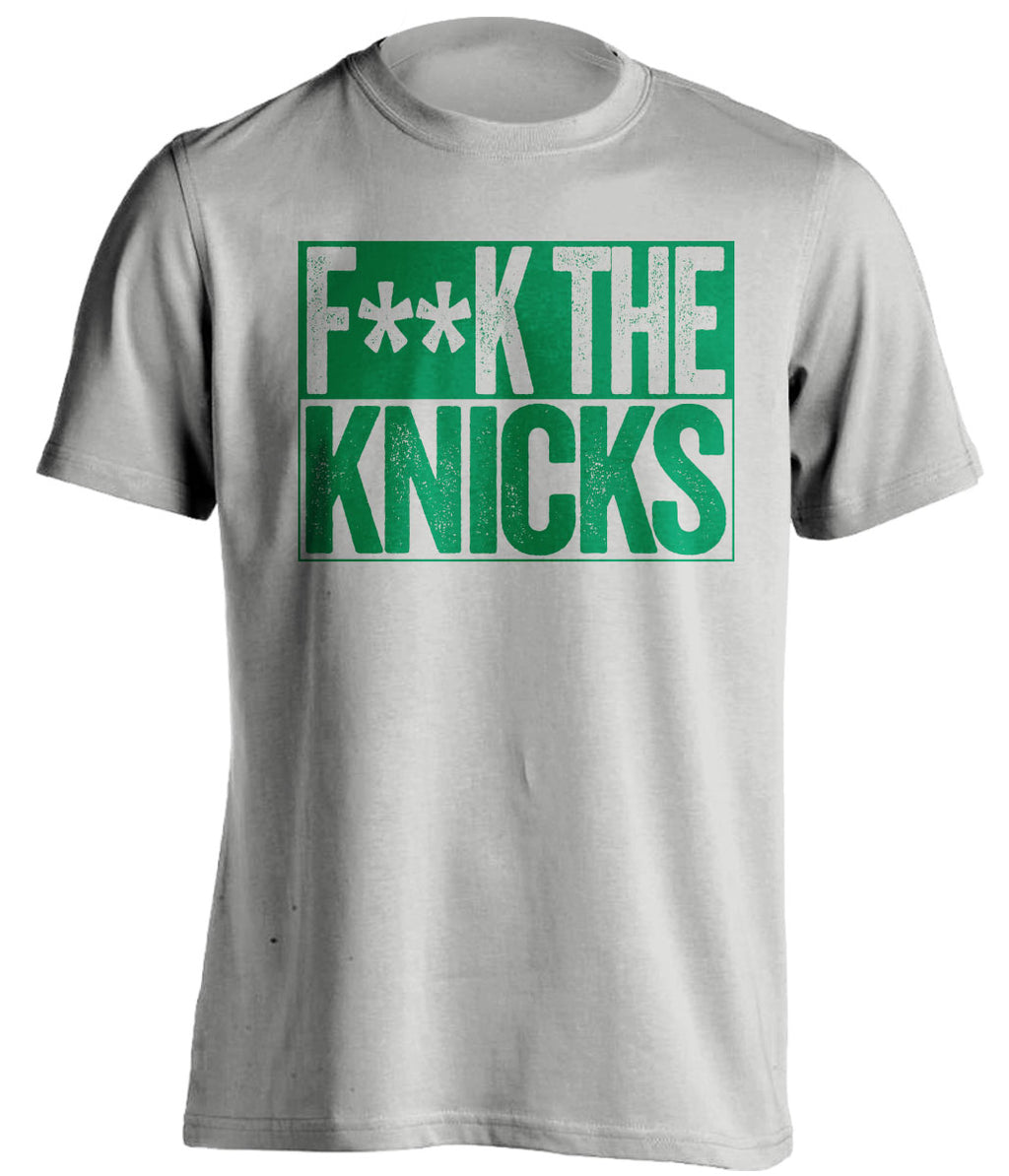 fuck the knicks boston celtics grey shirt censored