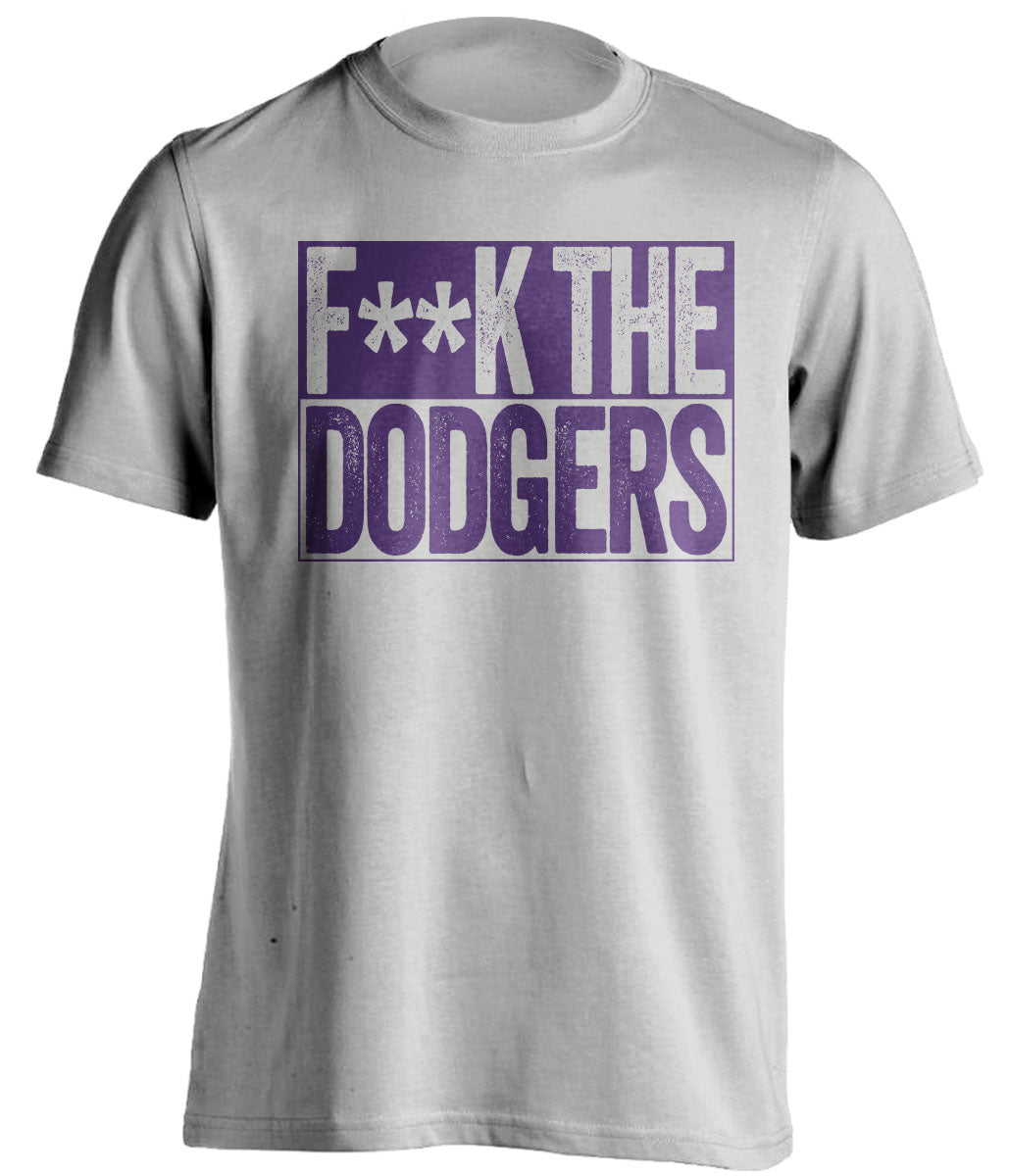 fuck the dodgers censored grey shirt rockies fans