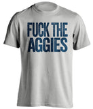 fuck the aggies uncensored grey tshirt byu cougars fan