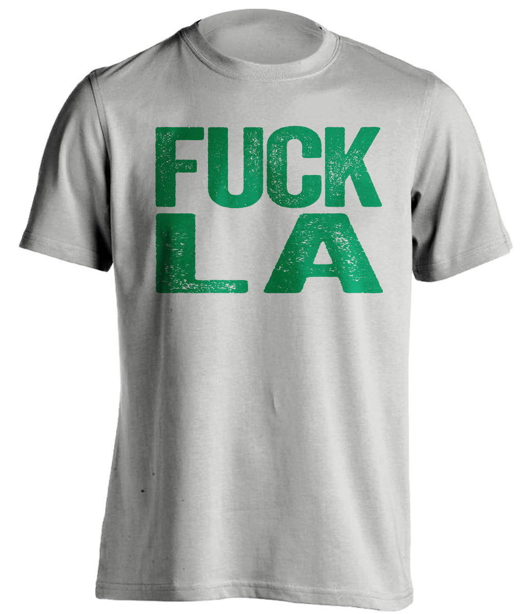fuck la lakers clippers boston celtics grey tshirt uncensored