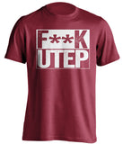 fuck utep red and white tshirt censored