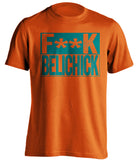 fuck belichick orange and teal tshirt censored