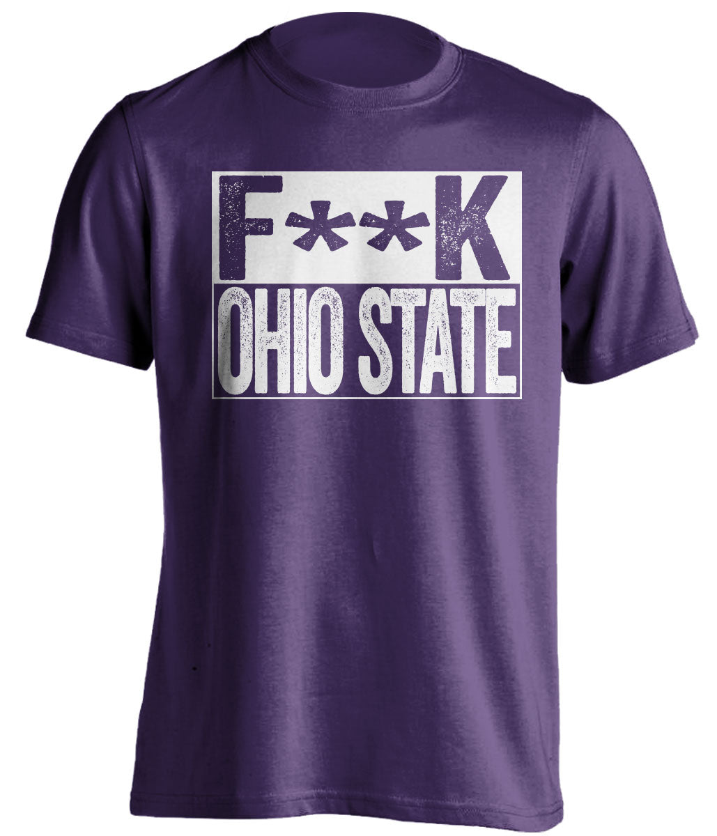 fuck ohio state purple shirt northwestern wildcats fan censored