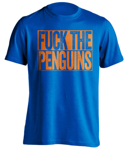 fuck the penguins NYI islanders fan uncensored blue shirt