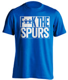 fuck the spurs blue shirt chelsea colors censored