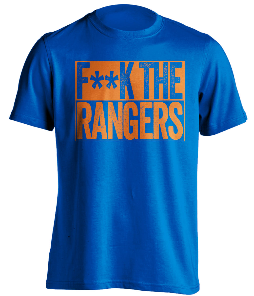 fuck the rangers NYI islanders fan censored blue shirt