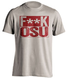 fuck osu state oklahoma sooners cream shirt censored