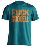 fuck roger goodell uncensored teal tshirt miami dolphins fan