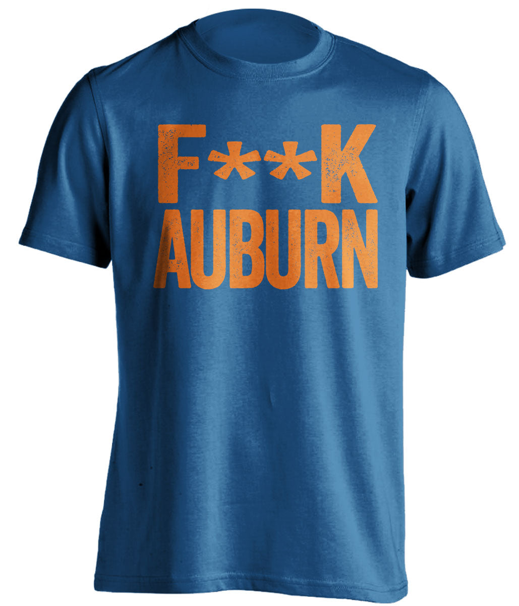fuck auburn for gators fan blue tshirt censored