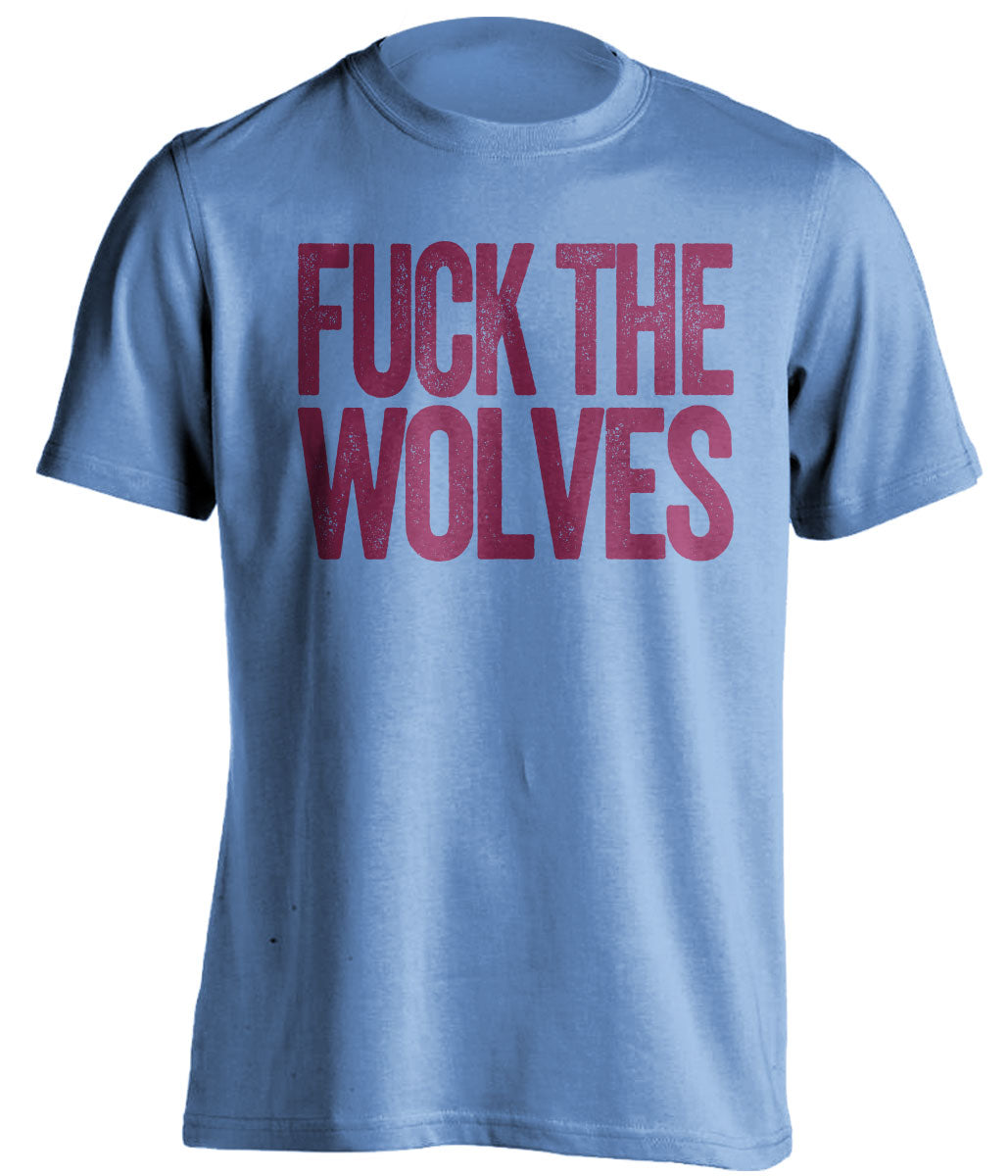 fuck the wolves blue shirt aston villa fans uncensored