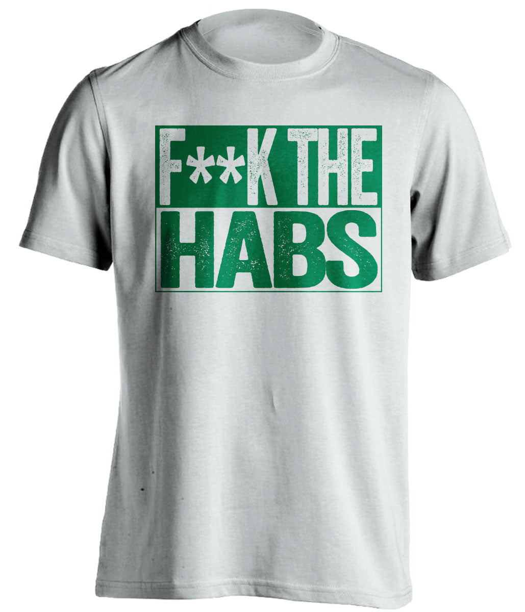 fuck the habs white and green tshirt censored