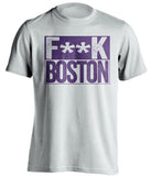 Fuck Boston - Boston Haters Shirt - Purple and Gold - Box Design - Beef Shirts
