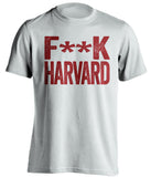fuck harvard boston college eagles white tshirt censored
