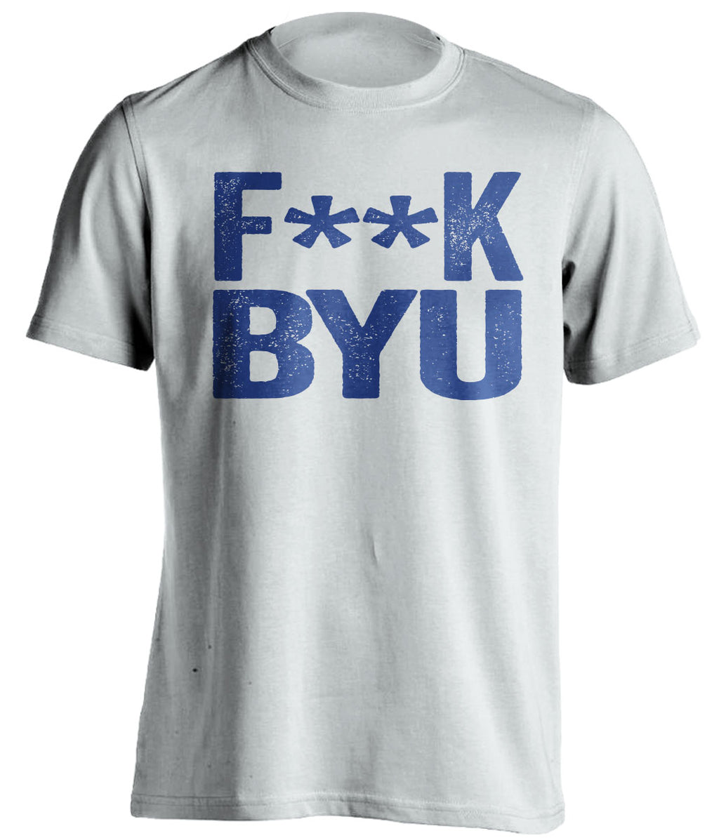 fuck byu boise state broncos white tshirt censored