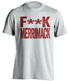 fuck merrimack umass minutemen white tshirt censored