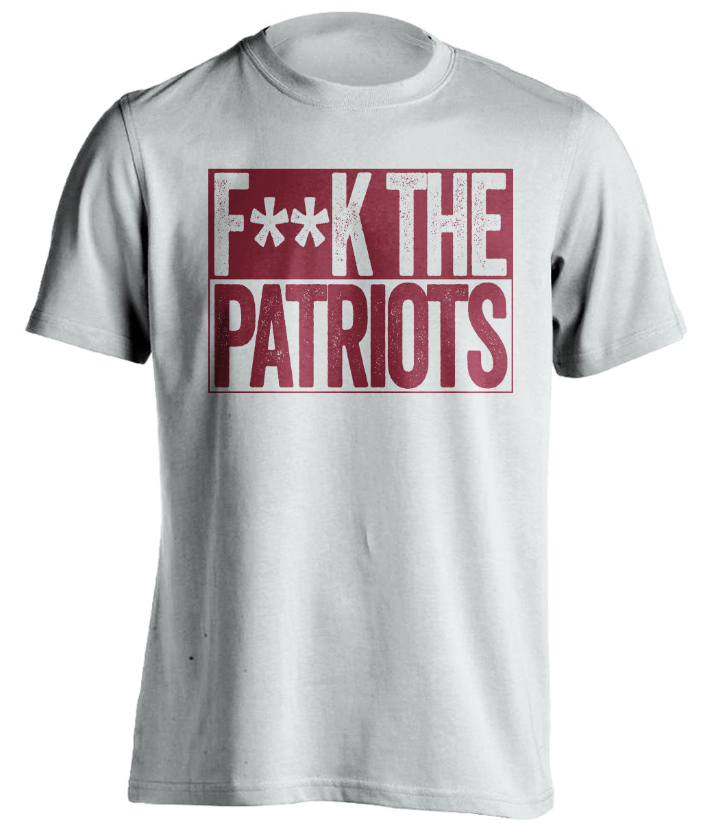FUCK THE PATRIOTS - Patriots Haters Shirt - Garnet and Gold Version - Box Design - Beef Shirts
