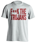 fuck the trojans usc stanford cardinals white tshirt censored