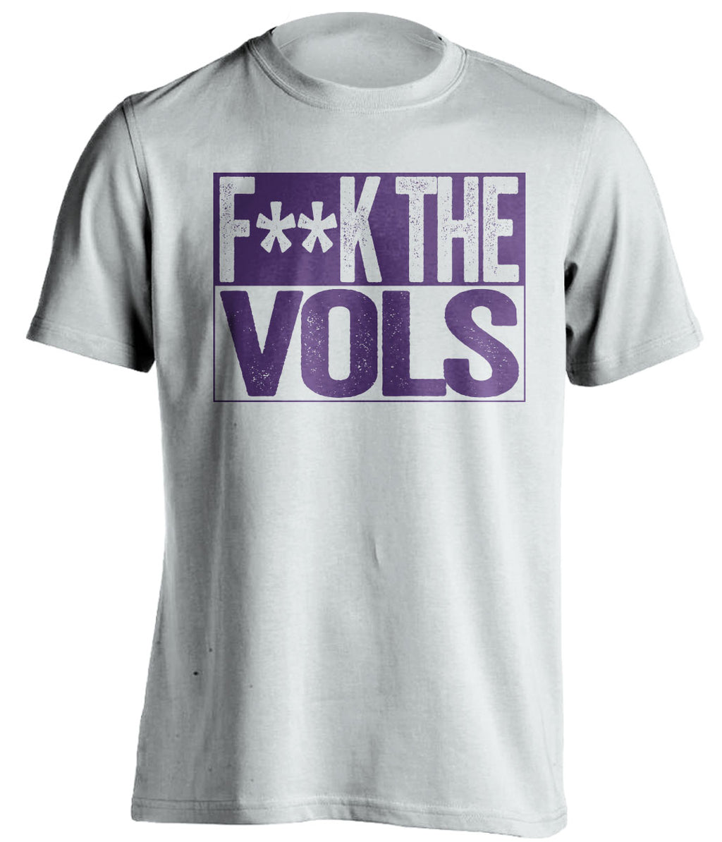 fuck the vols white and purple shirt TTU fans censored