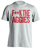 fuck the aggies censored white tshirt for utah utes fans