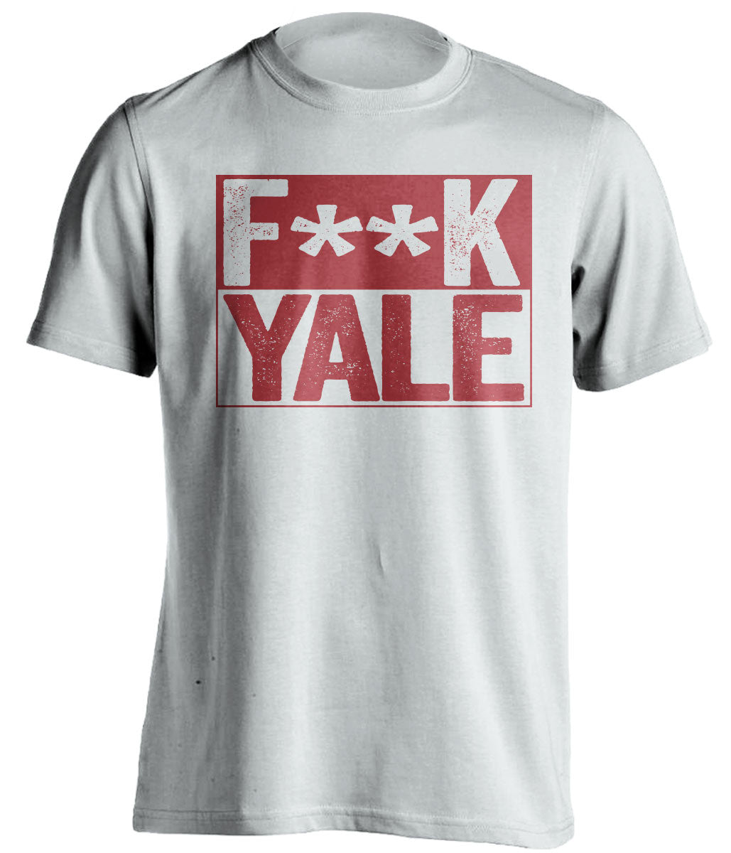 FUCK YALE - Harvard Crimson Fan T-Shirt - Box Design - Beef Shirts
