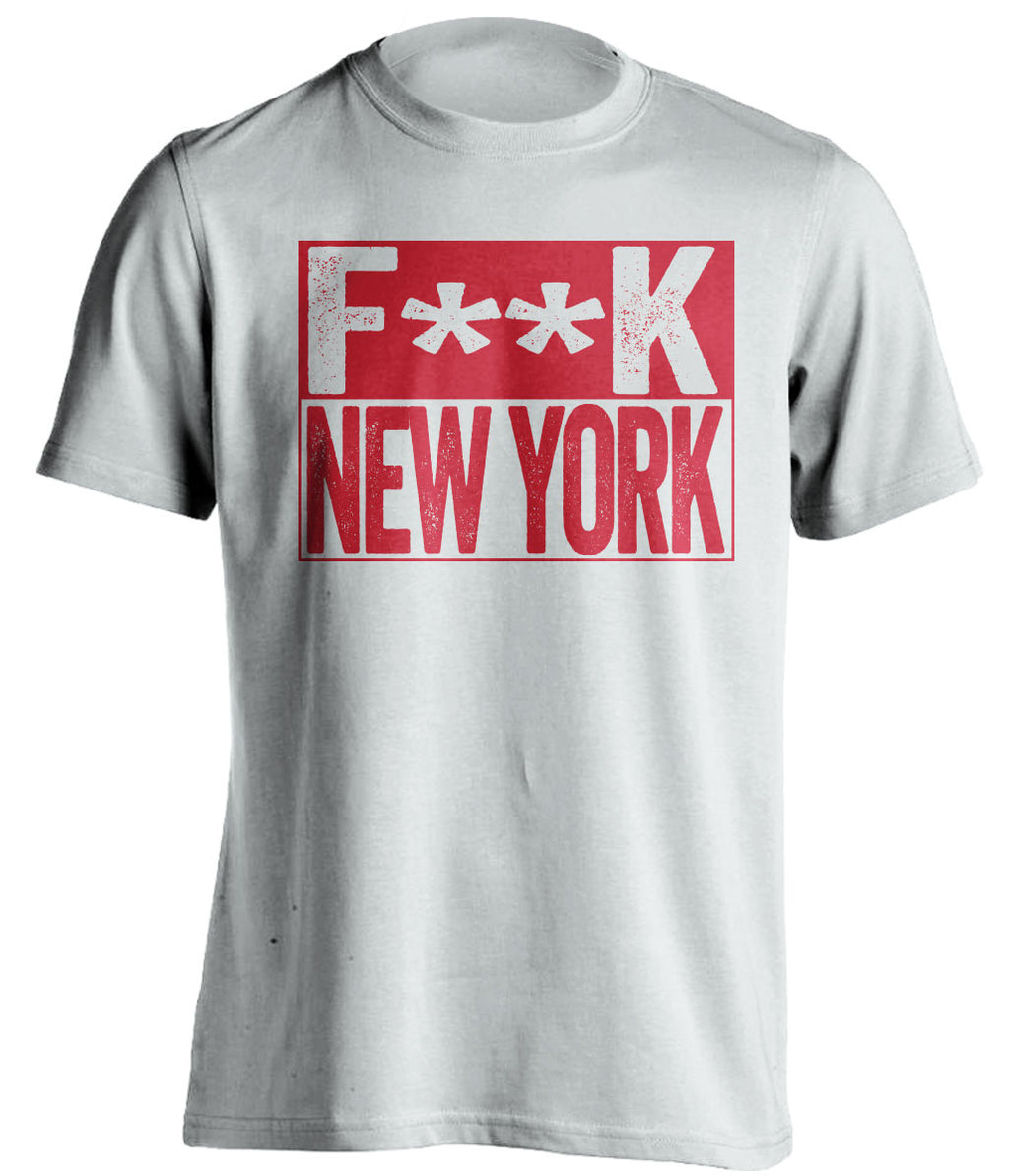 F**K NEW YORK New Jersey Devils white TShirt