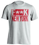 F**K NEW YORK New Jersey Devils white TShirt