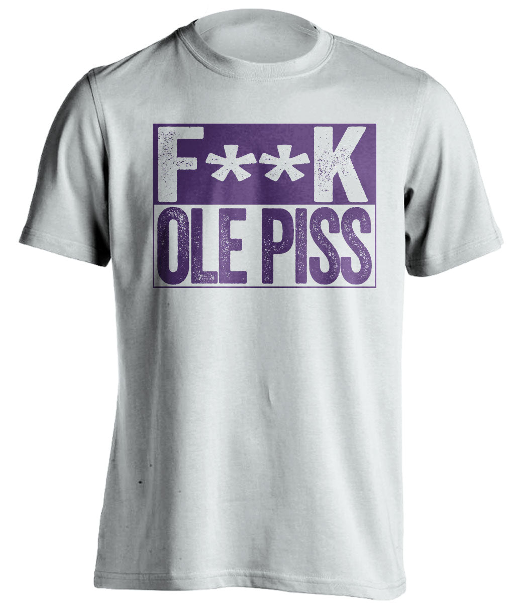 fuck ole piss miss lsu tigers white shirt censored