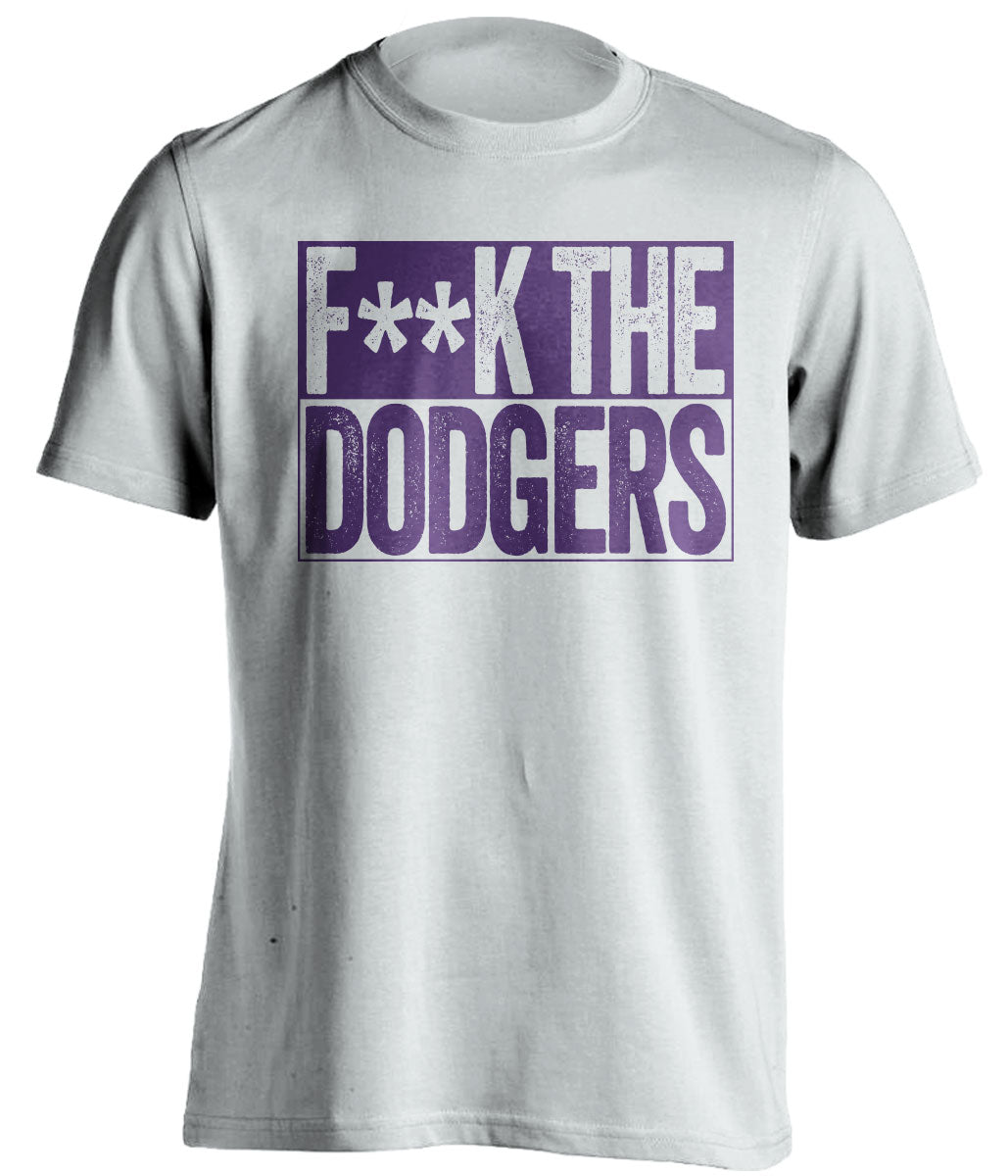 fuck the dodgers censored white shirt rockies fans