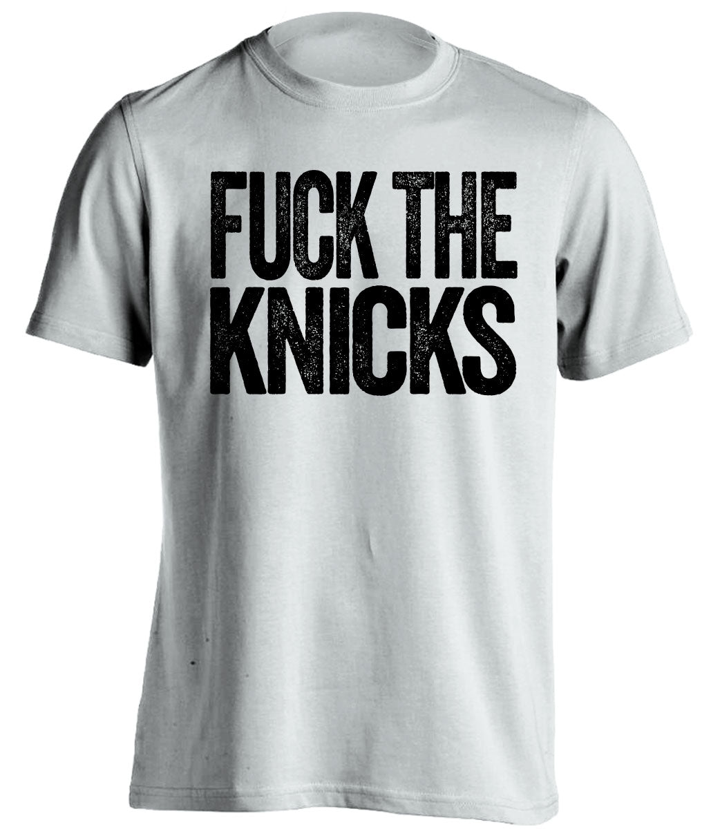 fuck the knicks brooklyn nets uncensored white tshirt