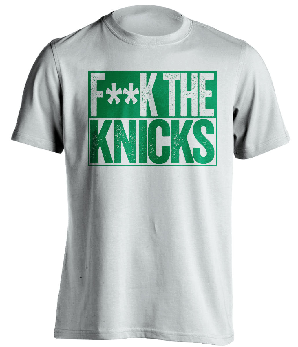 fuck the knicks boston celtics white shirt censored