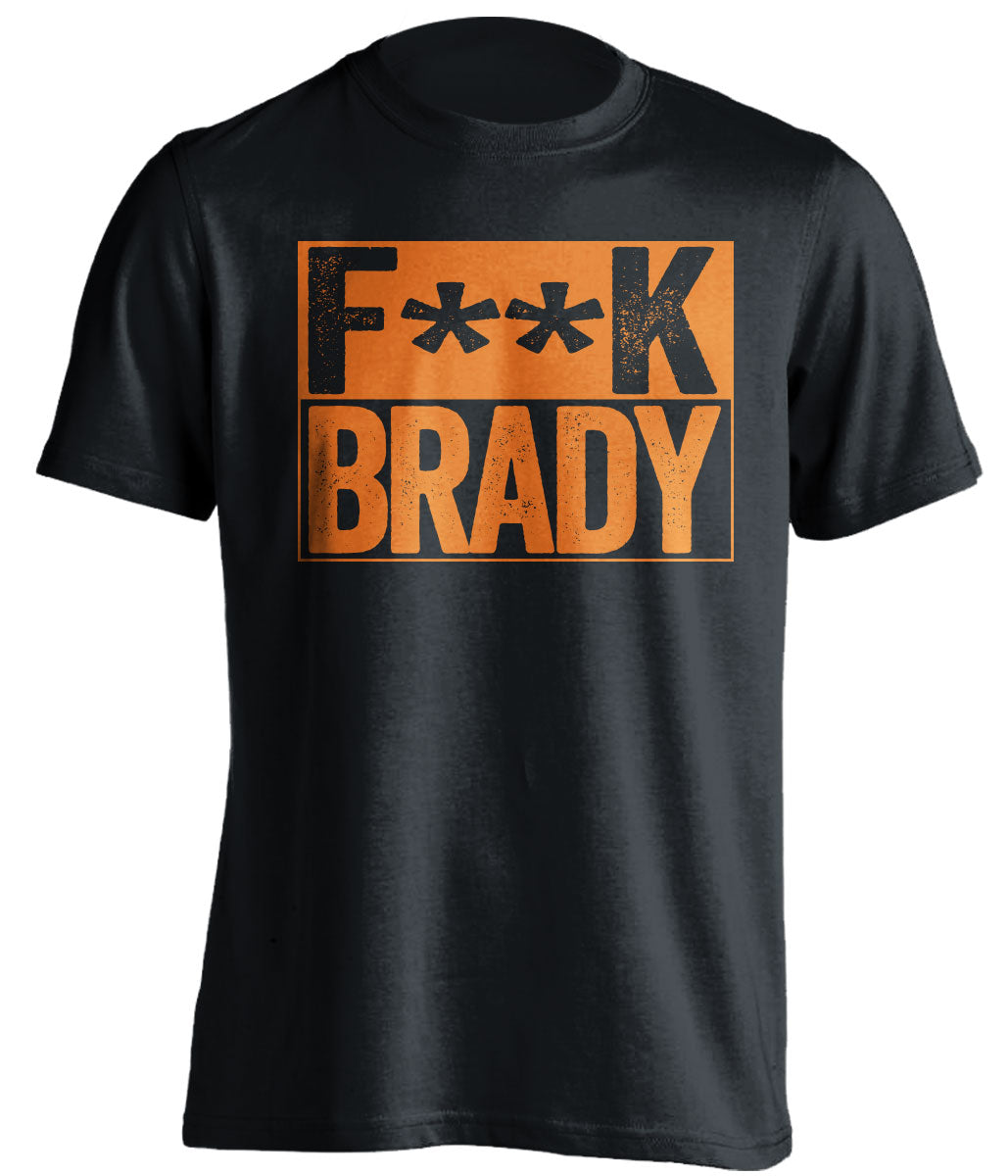 fuck brady black and orange tshirt censored
