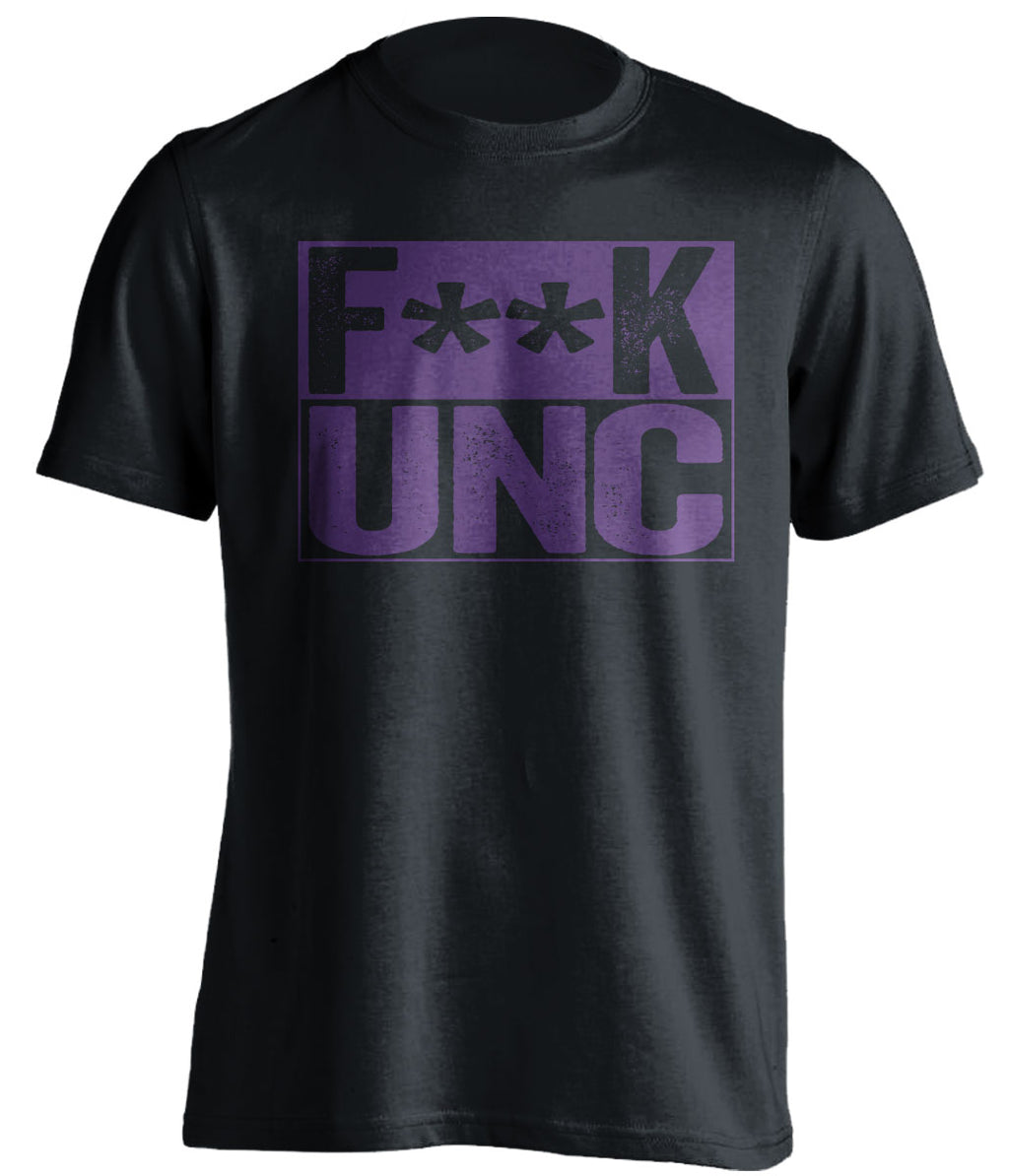 fuck unc black and purple tshirt censored