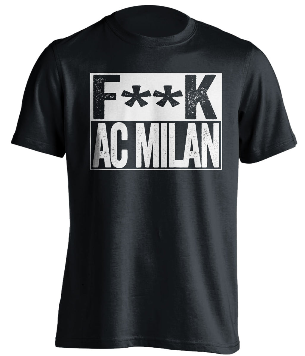 fuck ac milan black and white tshirt censored