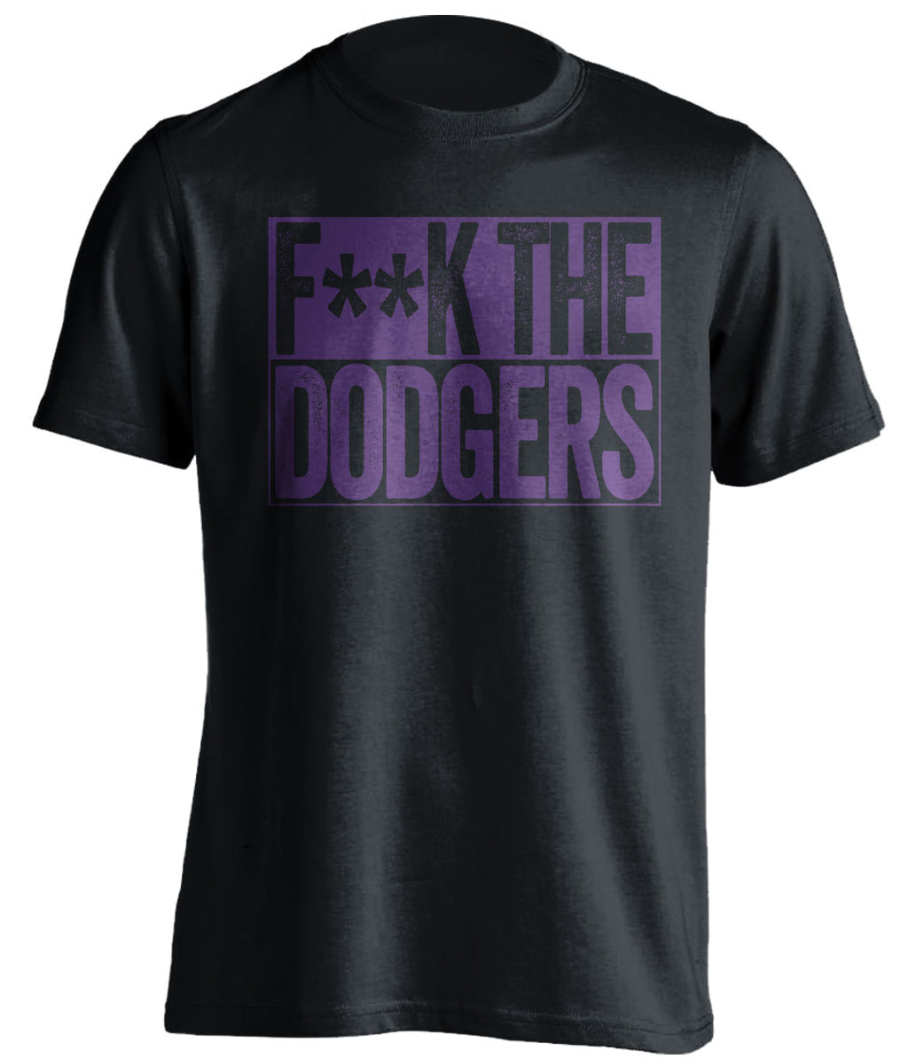 fuck the dodgers censored black shirt rockies fans