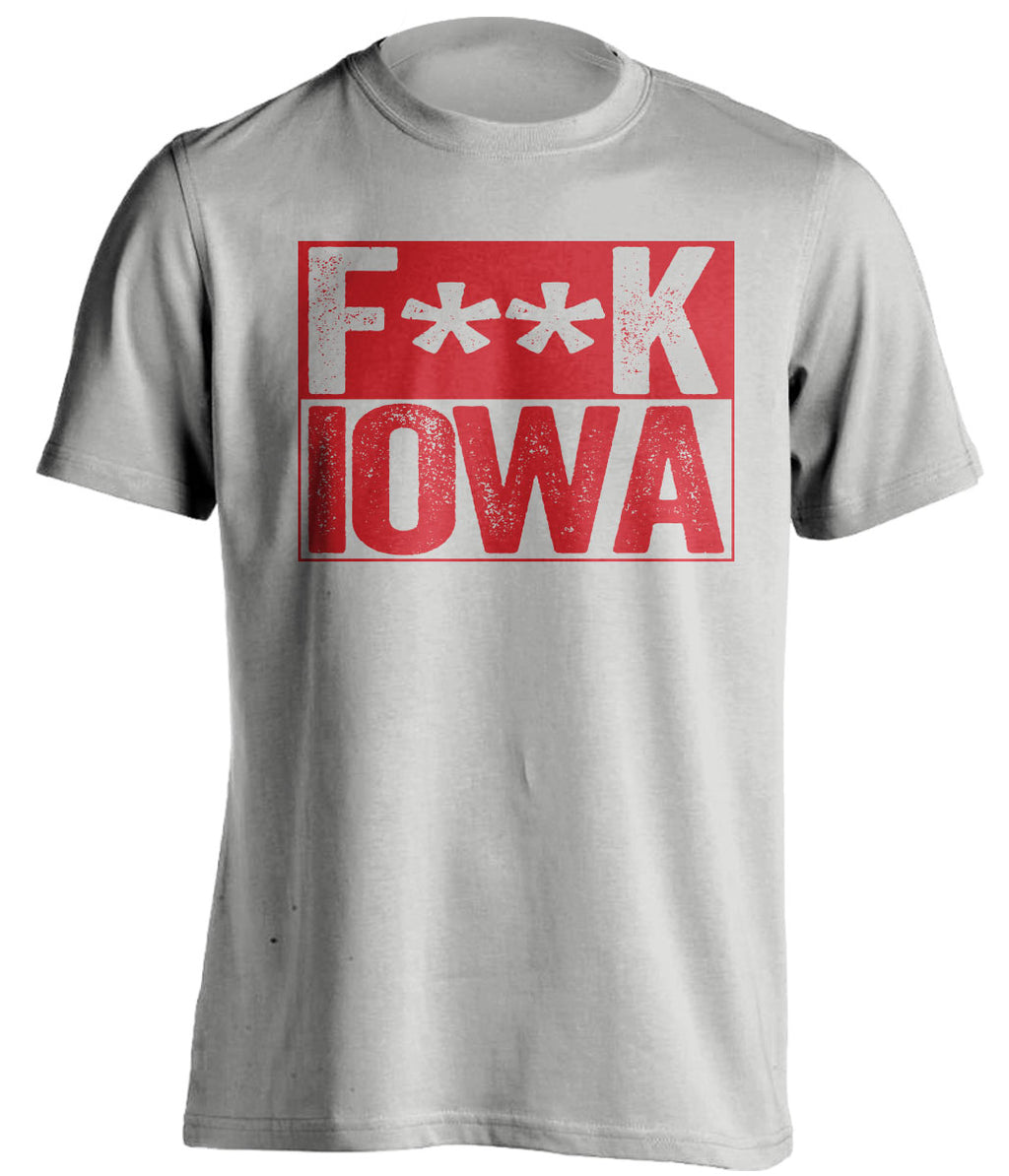 fuck iowa censored grey shirt wisconsin fans