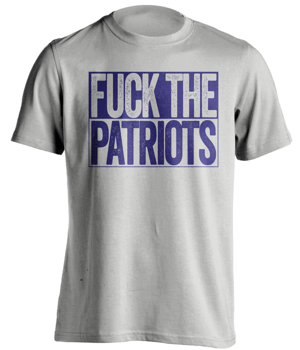 FUCK THE PATRIOTS Baltimore Ravens grey TShirt