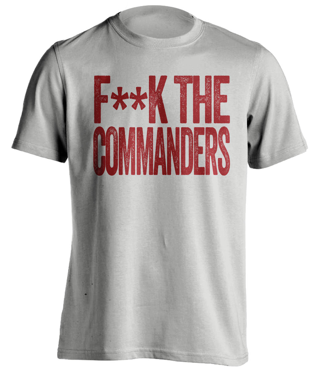 fuck the commanders name redskins fan grey tshirt censored
