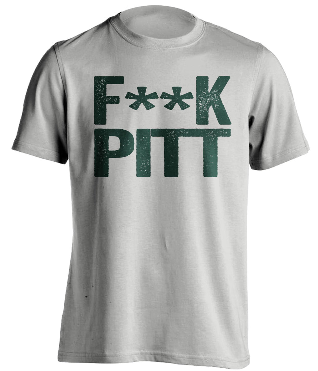 fuck pitt msu michigan state spartans grey tshirt censored