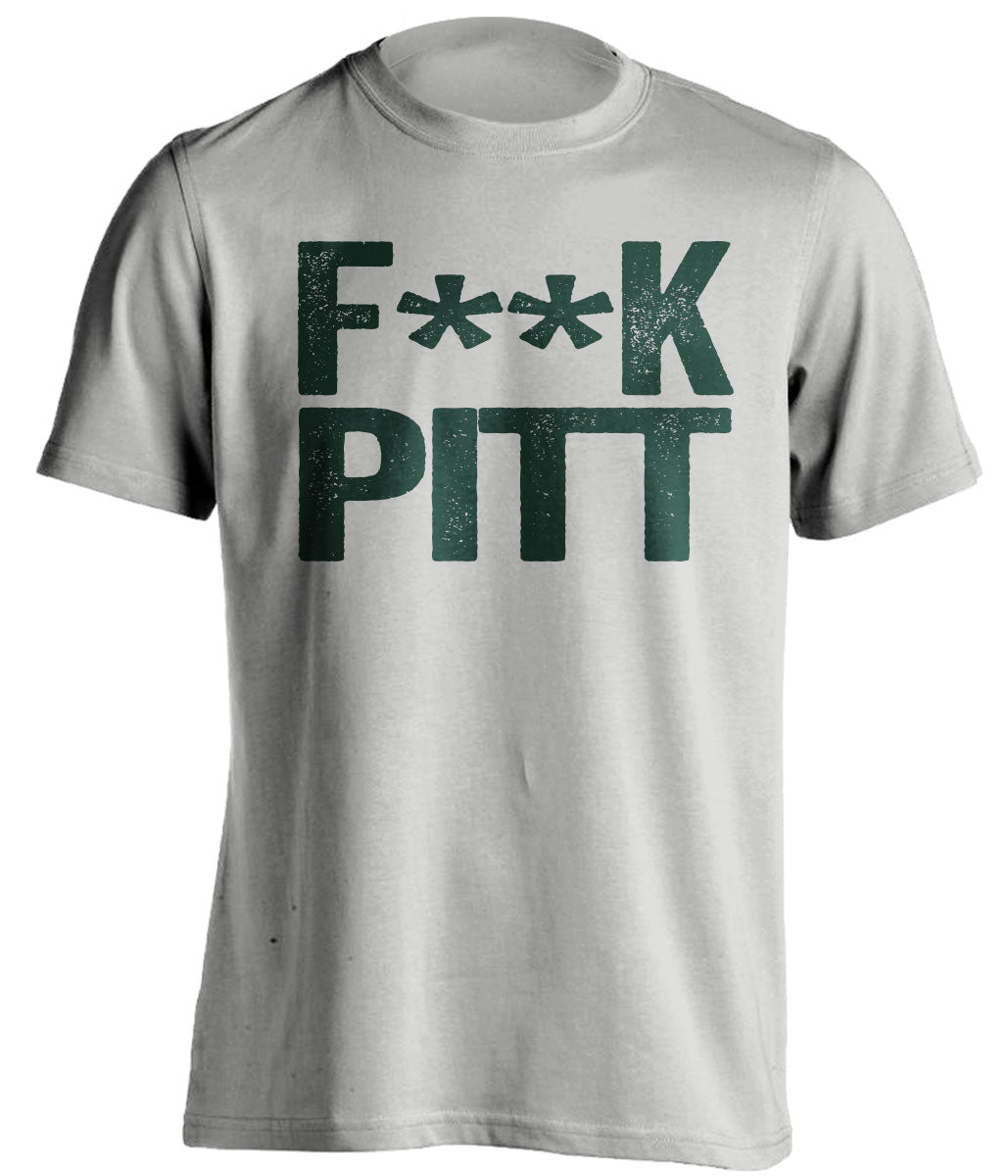 fuck pitt msu michigan state spartans grey tshirt censored
