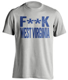 fuck west virginia wvu pitt pittsburgh panthers grey tshirt censored