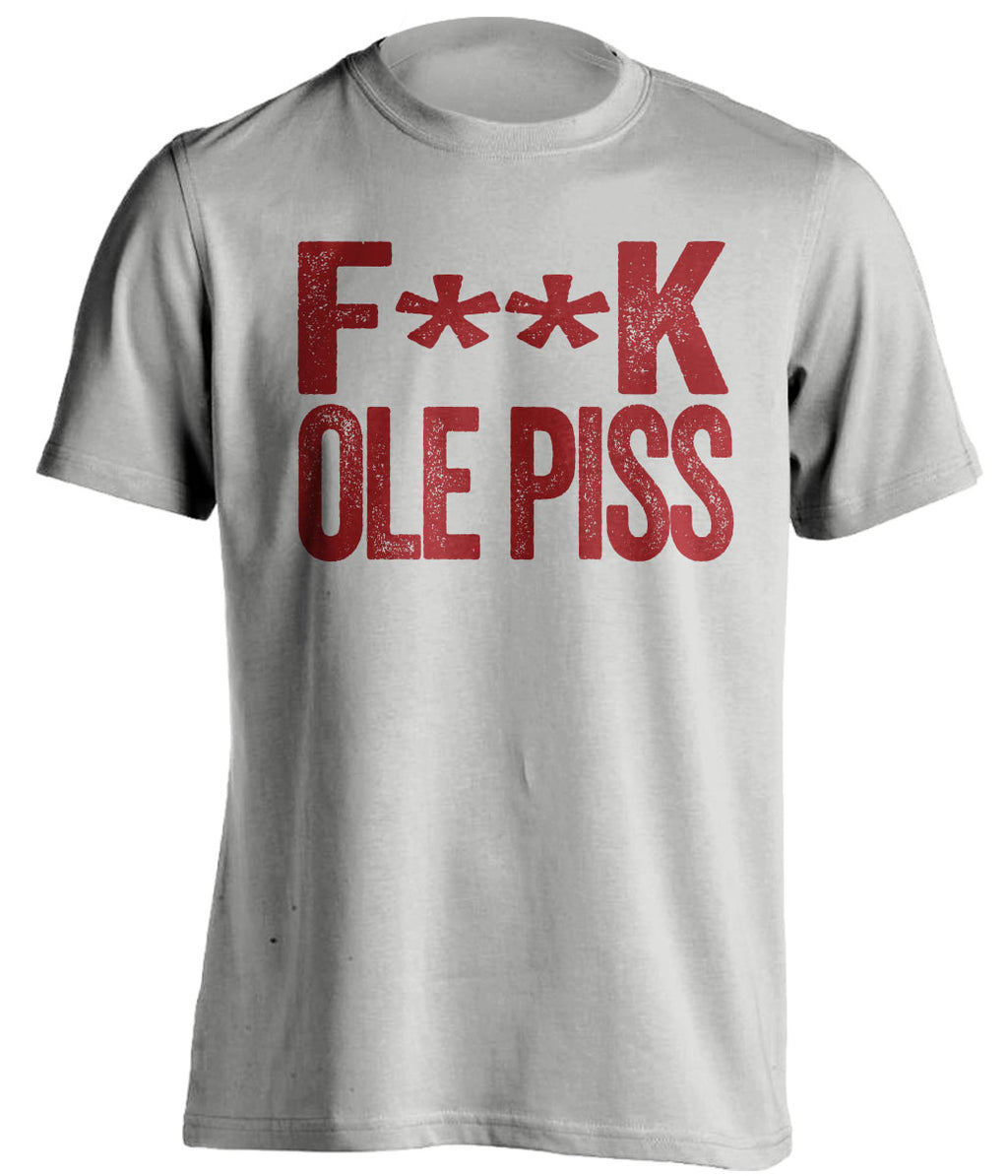 fuck ole piss miss alabama crimson tide grey tshirt censored