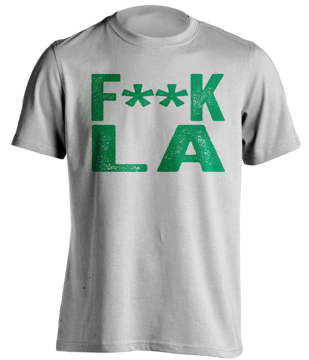 fuck la lakers clippers boston celtics grey tshirt censored
