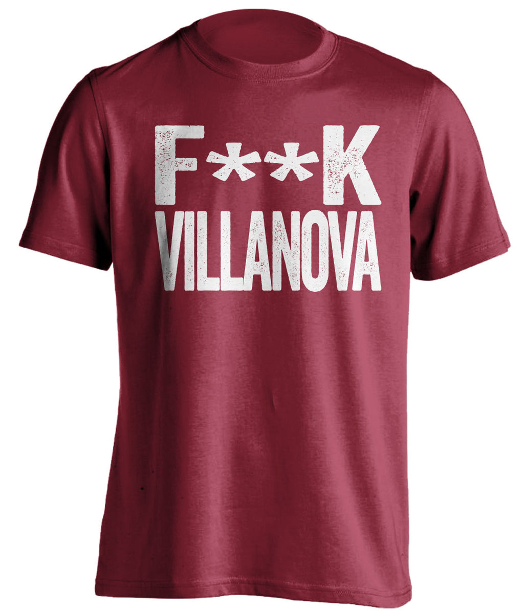 fuck villanova censored red tshirt for temple owls fans