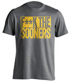 fuck the sooners wvu mountaineers fan censored grey tshirt